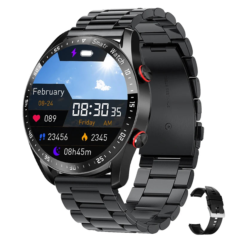 ECG+PPG Bluetooth Smart Watch for Men - Fitness, Health Monitoring, Sports & Waterproof with Blood Pressure & Call Features + Premium Gift Box